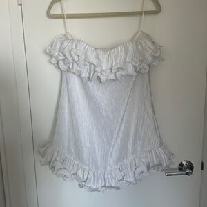 BHLDN LETTIE RUFFLED MINI DRESS